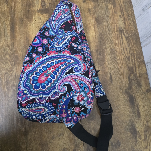 Vera Bradley Blue and Pink Paisley Crossbody Bag - Picture 7 of 9